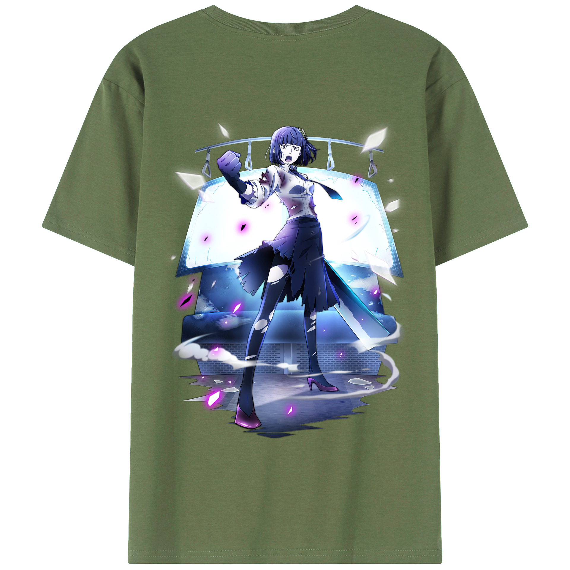（画像用） 文豪ストレイドッグス Bungo Stray Dogs 綿100％ メンズ半袖Tシャツ（バックプリント） 通気性